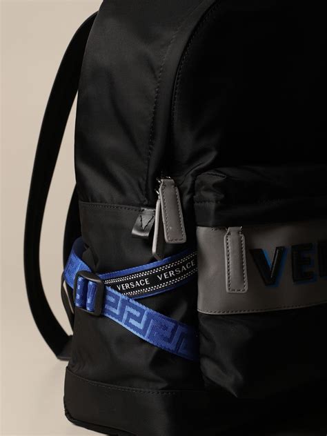 versace black backpack rucksack|versace summer backpack for men.